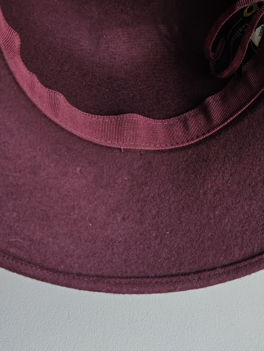 Galliano Sorbatti Wool Hat Burgundy Wide Brim Italy Vintage Style - Picture 9 of 11